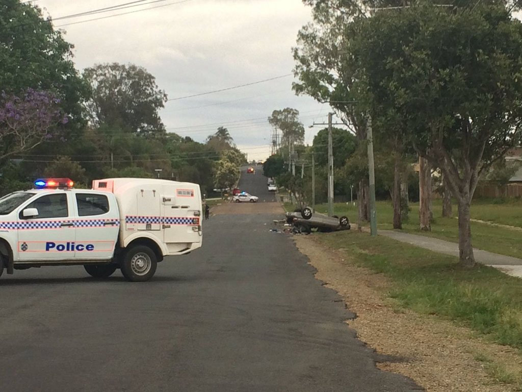 Police at the scene of a fatal traffic crash at Goodna. Police at the scene of a fatal traffic crash at Goodna.